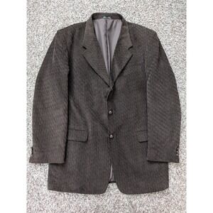 Zagato Corduroy Blazer Suit Jacket Brown Textured Sz 42